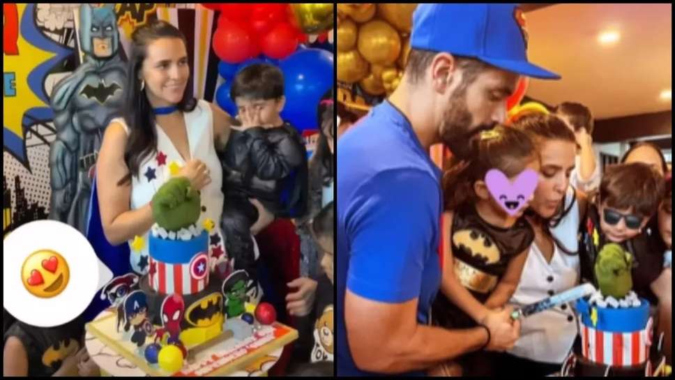 Images  For Their Son's Birthday, Neha & Angud Threw a Superhero-Themed Party, Two-Year-Old Gurik Dressed Like Batman & Cut The Cake