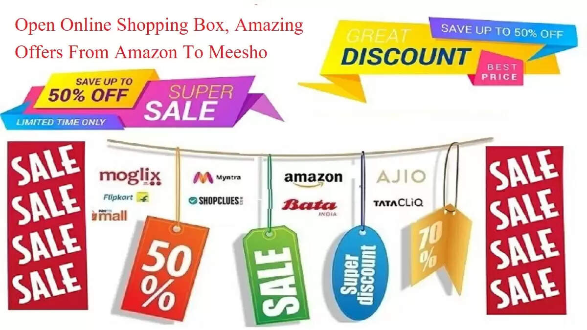 Open Online Shopping Box, Amazing Offers From Amazon To Meesho