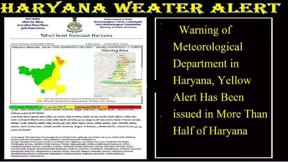 Warning of Meteorological Department in Haryana, Yellow Alert Has Been issued in More Than Half of Haryana