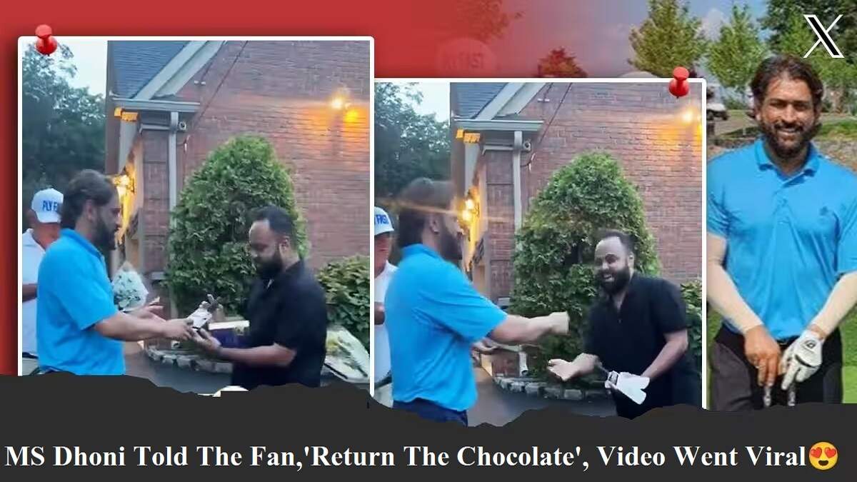 MS Dhoni Viral Video  MS Dhoni Told The Fan, 'Return The Chocolate', Video Went Viral