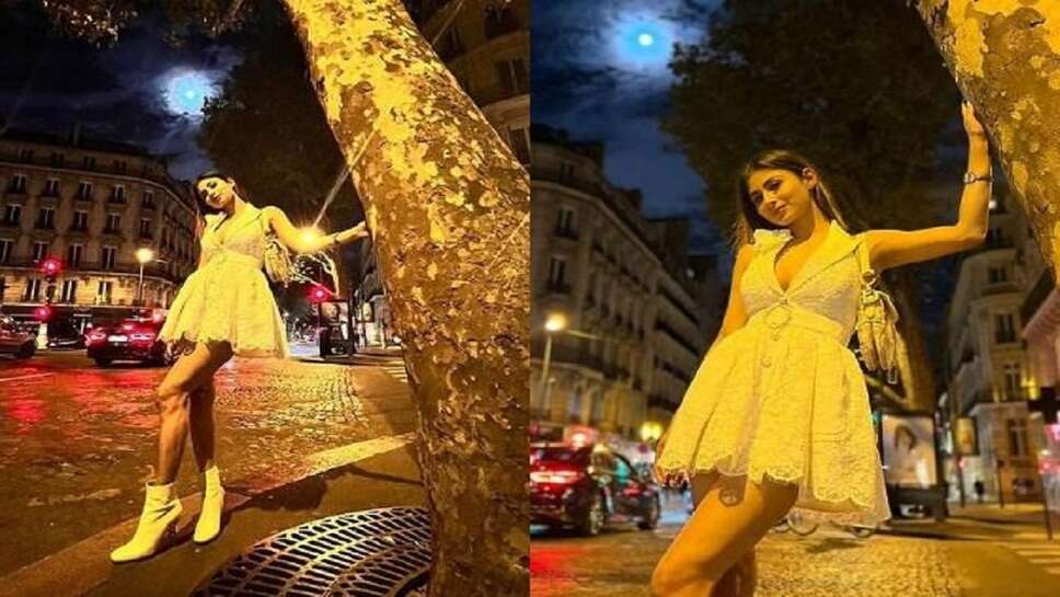 Mouni Roy Spread Her Beauty Flag in Paris Wearing Short Dress, Actress Glowed Like Gold Due To Street Light