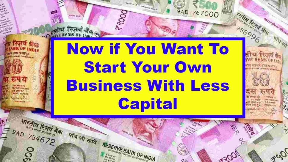 Now if You Want To Start Your Own Business With Less Capital